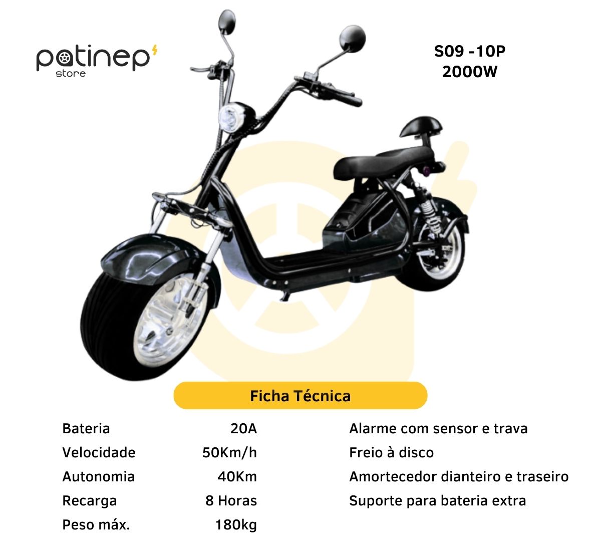 Scooter moto elétrica S09 10P